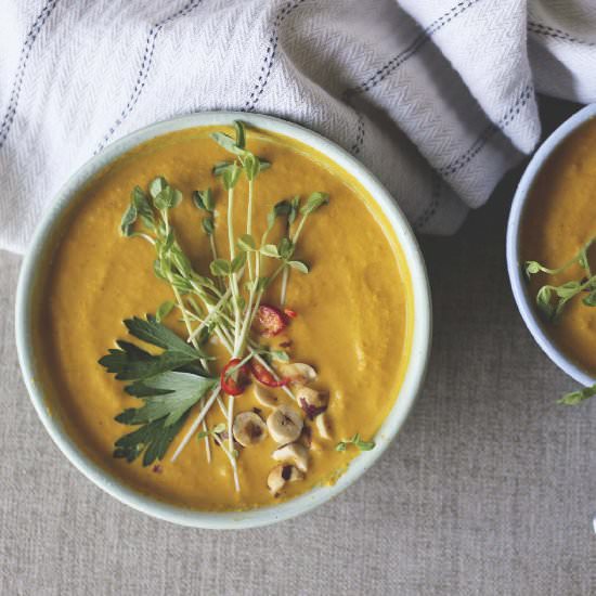 Chilled Carrot and Hazelnut Soup