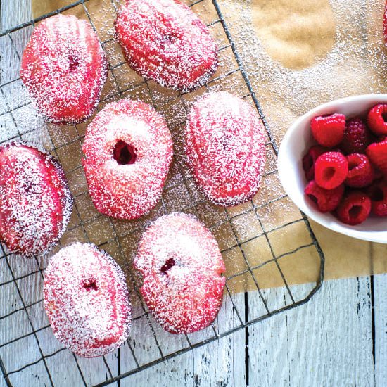 Raspberry Lime Madeleines