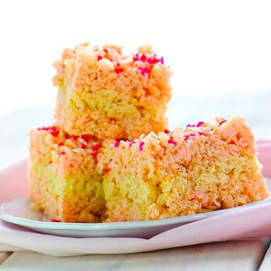 Raspberry Rum Rice Crispy Treats