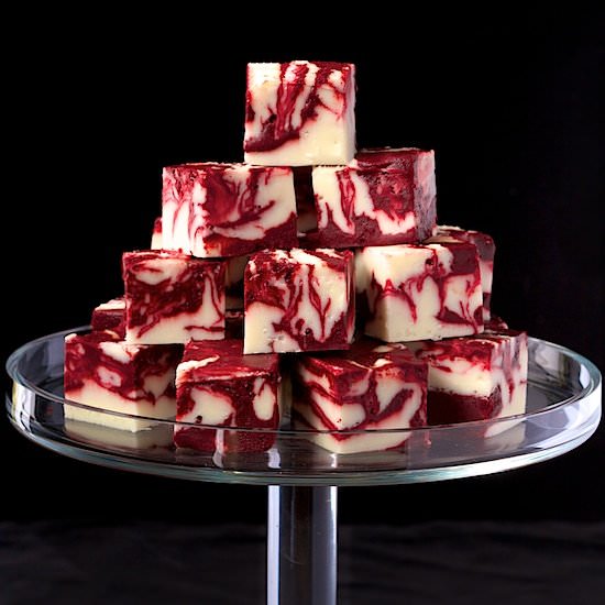 Winter White Red Velvet Fudge