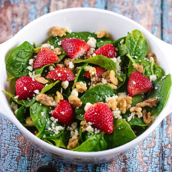 Spinach Strawberry Champagne Salad
