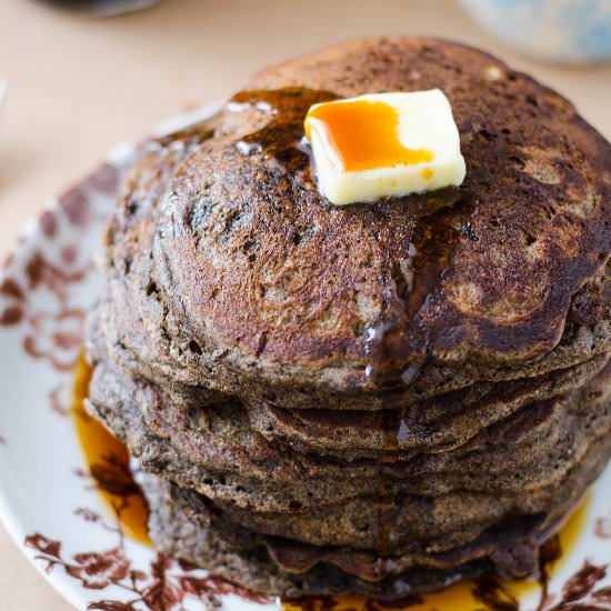 Cinnamon Pecan Buckwheat Pancakes
