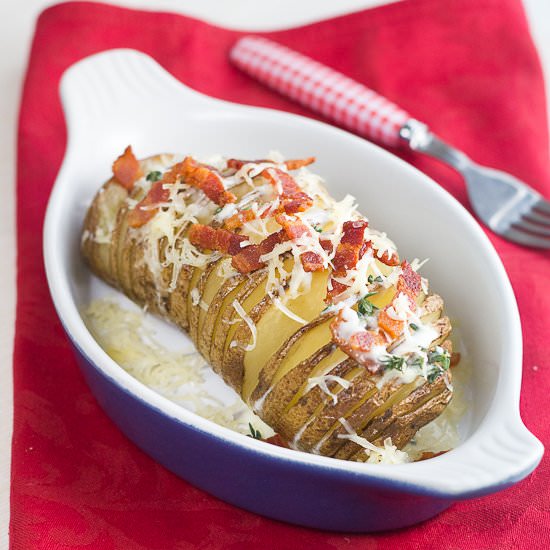 Hasselback Potatoes with Bacon