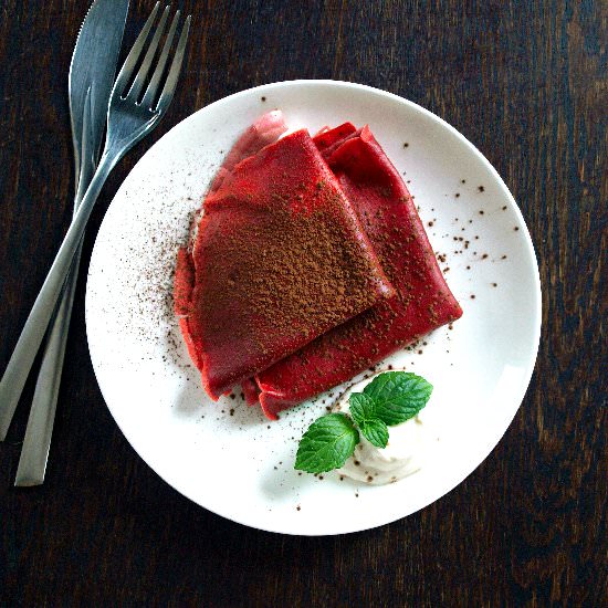 Red Velvet Valentine’s Day Crepes