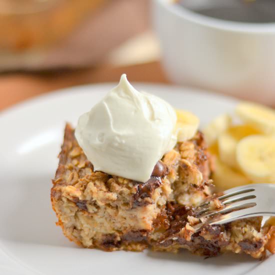 Banana Chocolate Chip Baked Oatmeal