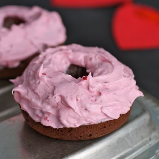 Chocolate Beet Donuts with Fosting