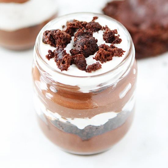 Chocolate Mousse Brownie Trifles
