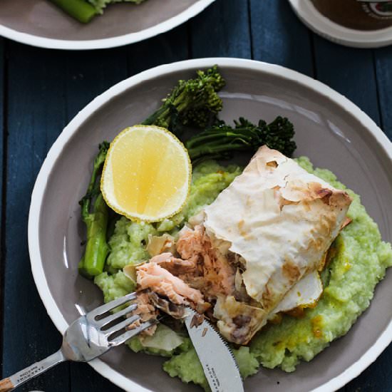 Baked Salmon Filo Parcels