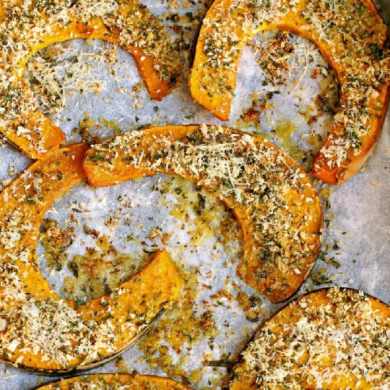 Crusted Pumpkin Wedges with Yoghurt