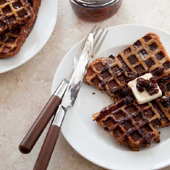 Rum Raisin Waffled French Toast