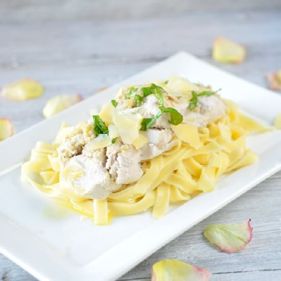Tagliatelle and Filled Chicken