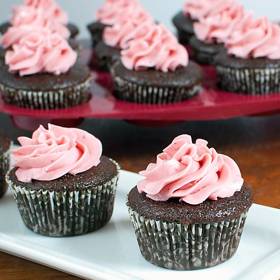 Chocolate Strawberry Cupcakes