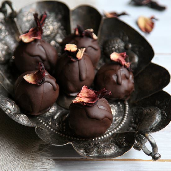 Chocolate Hibiscus Truffles