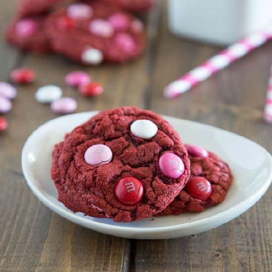 Red Velvet M&M Cookies