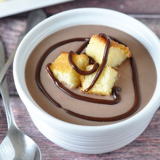 Chocolate Soup w/ Cake Croutons