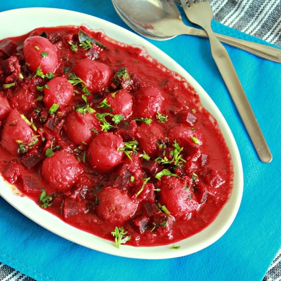 Beets And Baby Potato Curry