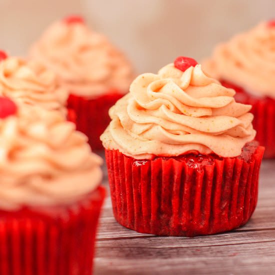 Red Hot Velvet Cupcakes