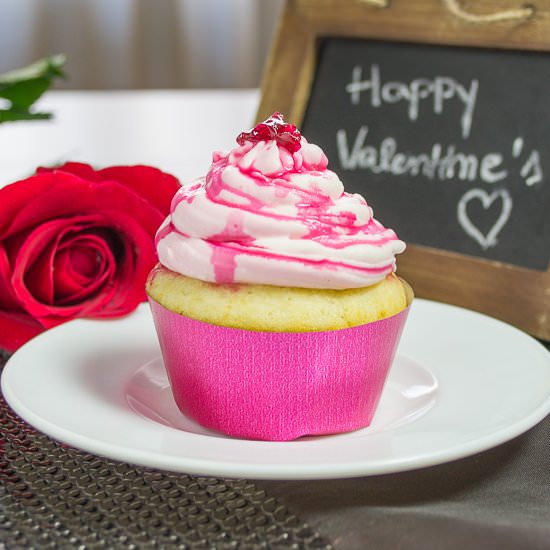 Pink Valentine’s Day Cupcake