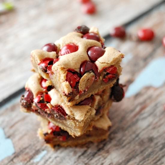 Cherry M & M Blondies