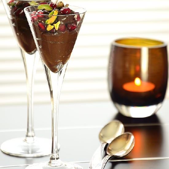 Sweet avocado and cocoa mousse