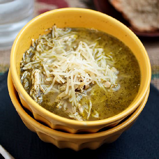 Pesto Chicken Orzo Soup