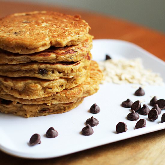 Chocolate Chip Oatmeal Pancakes