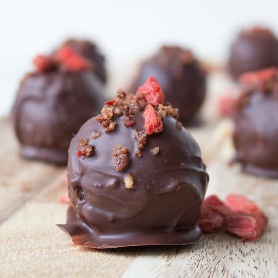 Walnut Goji Chocolate Truffles