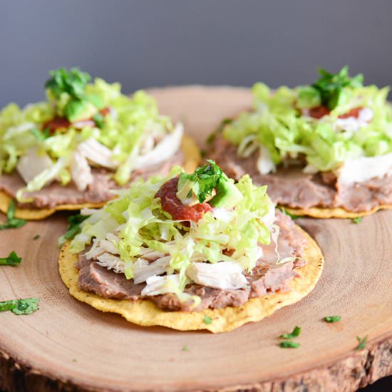 Tostadas: best ever beans and sauce