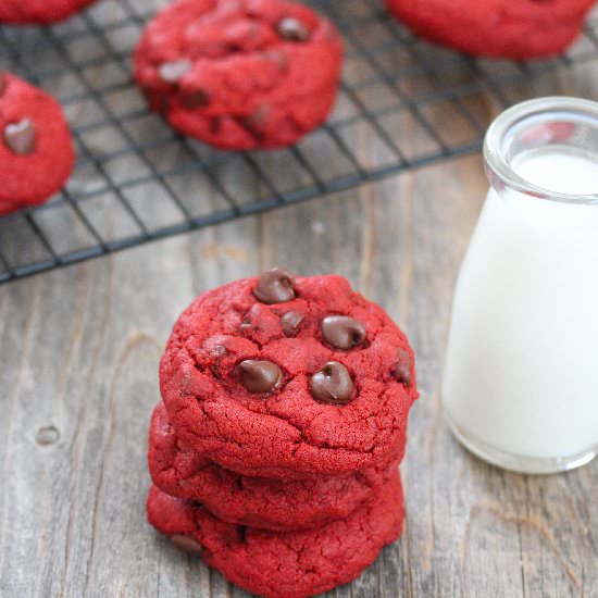 Soft Red Velvet Cookies