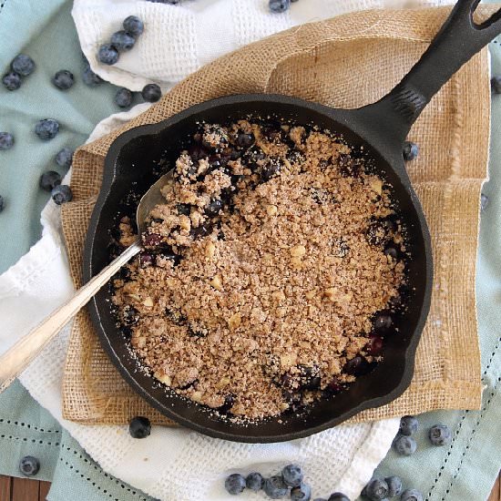 Paleo Blueberry Skillet Crisp
