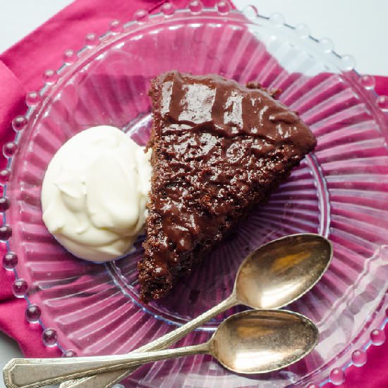 Warm Chocolate-Raspberry Cake