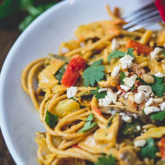 Coconut Curry Cabbage Pasta