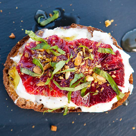 Blood Orange w/ Burrata & Pistachio