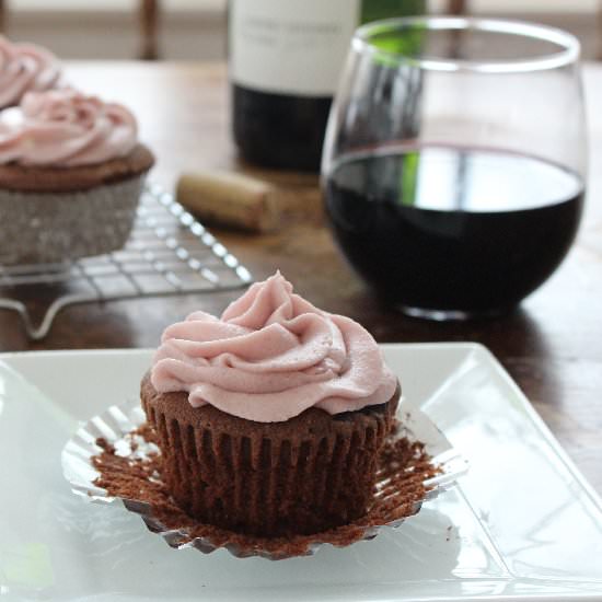 Chocolate Red Wine Cupcakes