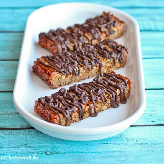 Chocolate Drizzled Peanut Bars