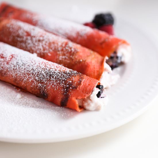 Kahlua Crepes with Ricotta Cheese