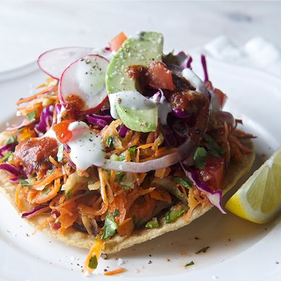 Raw Veggies Tostada