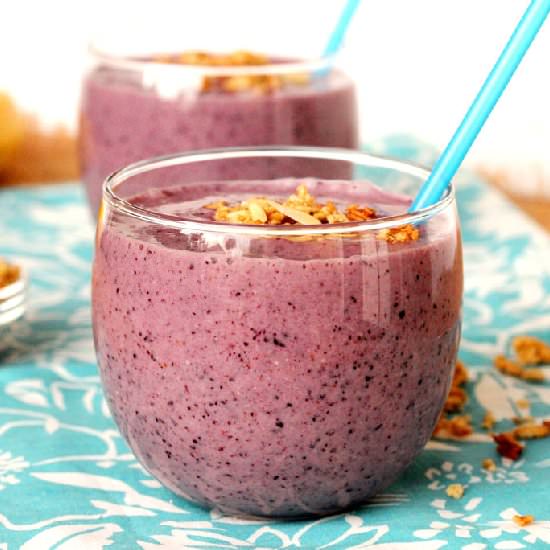 Blueberry, Banana, Granola Smoothie