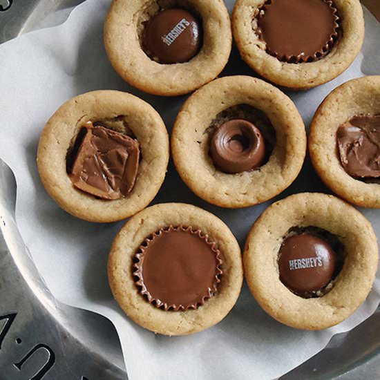 Candy Bar Peanut Butter Cookie Cups
