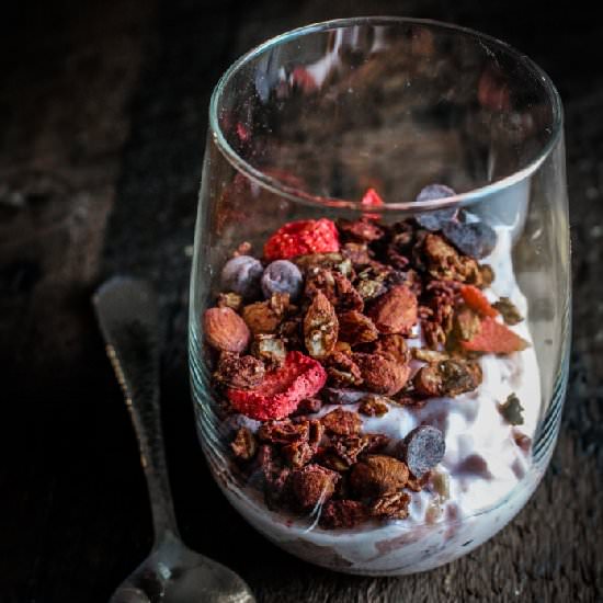 Chocolate-Almond-Strawberry Granola