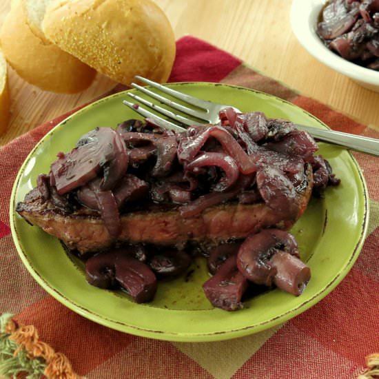 Steak and Burgundy Mushroom Sauce