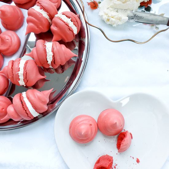 Rose Meringue Kisses