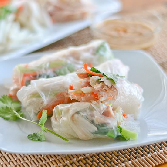 Chicken Jicama Salad Rolls