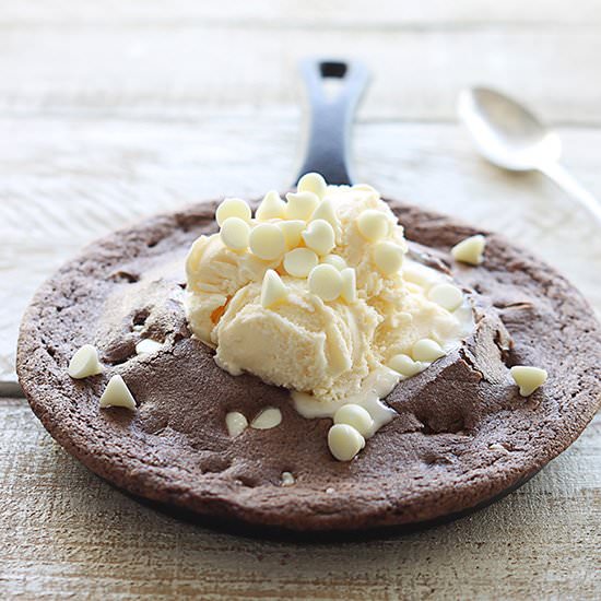 White Chocolate Chip SkilletBrownie