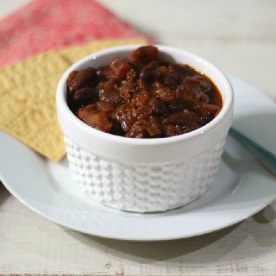 Hearty Burgundy and Chocolate Chili