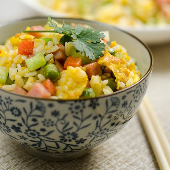 Vegetables Egg and Ham Fried Rice