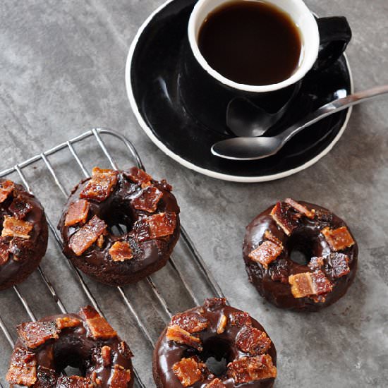 Guinness Cake Donut w/ Maple Bacon