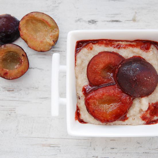 Barley Pudding with Plums