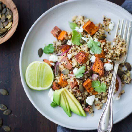 Roasted Sweet Potato Quinoa Salad