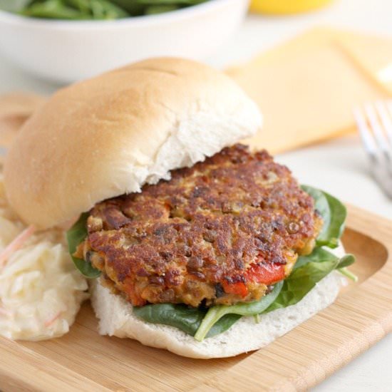 Cheesy Lentil Burgers
